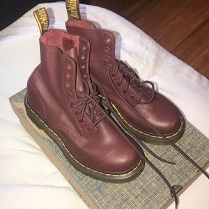 Burgundy dr. martens in a size 5.